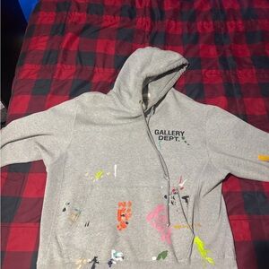 Gallery Dept Gray Hoodie paint splatter